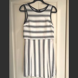 1. State White and Navy Striped Dress Size Small